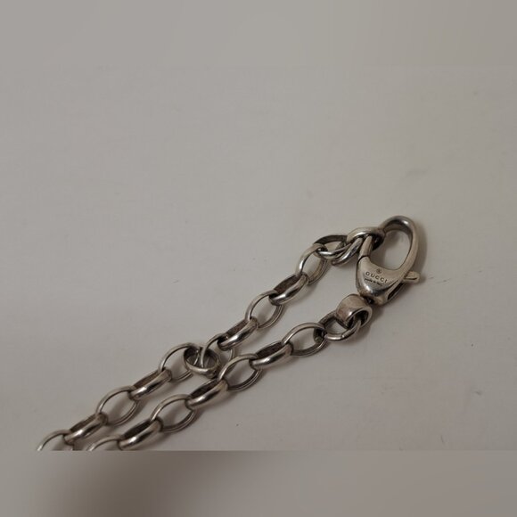 Gucci Women's Interlocking GG Logo Chain Necklace Sterling Silver AG 925 11" - Picture 9 of 16